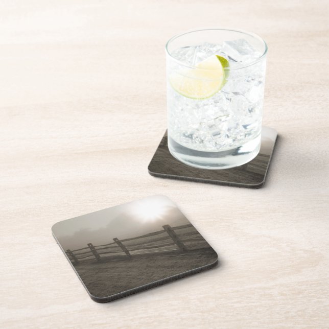 Posavasos Cerca y resplandor solar a través de la niebla (Lado Derecho)