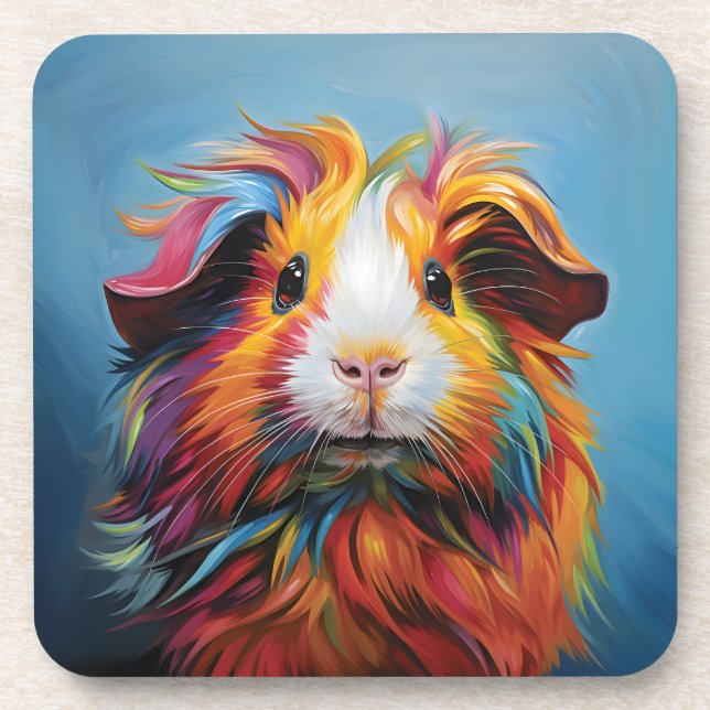 Posavasos Cerdo de Guinea vibrante (Frente)