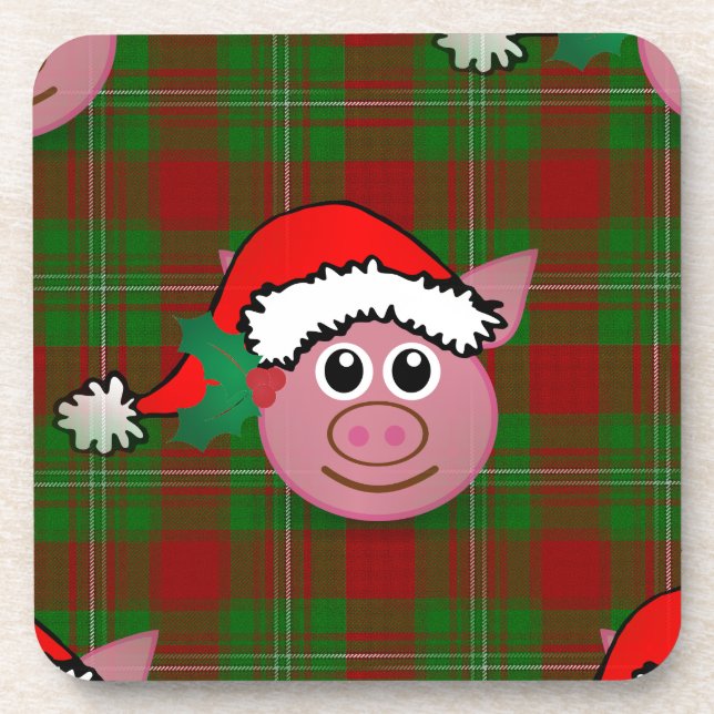 Posavasos cerdo navidad (Frente)