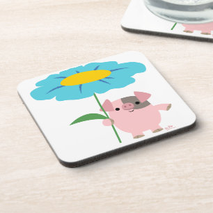 Posavasos Cerdo Personalizado Cuto Con Astilleros De Regalo