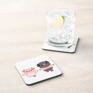 Posavasos Cerdos Personalizados en un conjunto de avenidas d