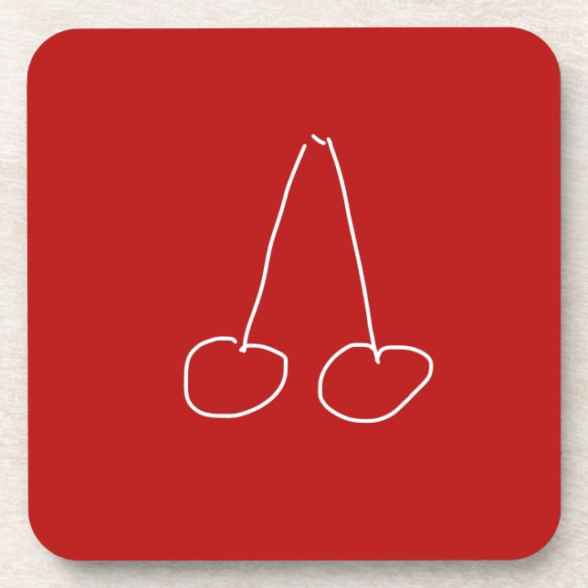 Posavasos Cerezo simple minimalista (Frente)