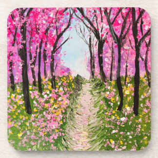 Posavasos Cerezos Sceneradores Pink Floral Coaster