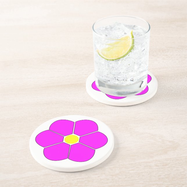 Posavasos Cerise Pink Flower Design (Lado)