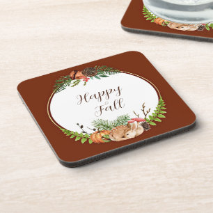 Posavasos Cervatillo de otoño y naturaleza con texto persona