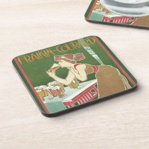 Posavasos Cerveza Brasserie Fraikin-Courard Art Nouveau Vint