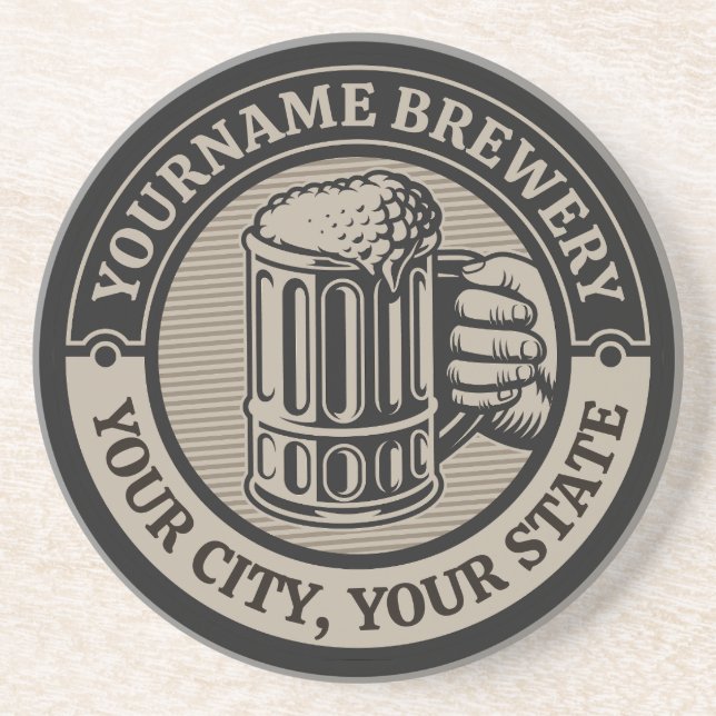 Posavasos Cerveza de elaboración de nombres personalizados C (Frente)
