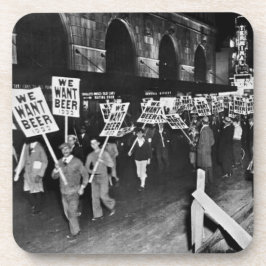 Posavasos Cerveza de prohibición de la cosecha, queremos cer