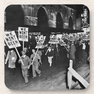 Posavasos Cerveza de prohibición de la cosecha, queremos cer