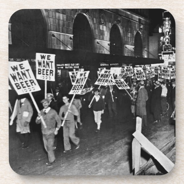 Posavasos Cerveza de prohibición de la cosecha, queremos cer (Frente)