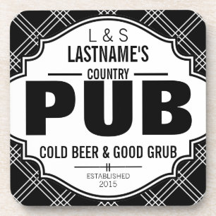 Posavasos Cerveza y comida personalizadas del Pub del país