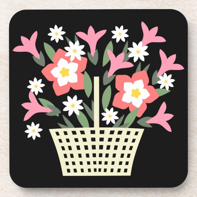 Posavasos Cesta de flores (Frente)