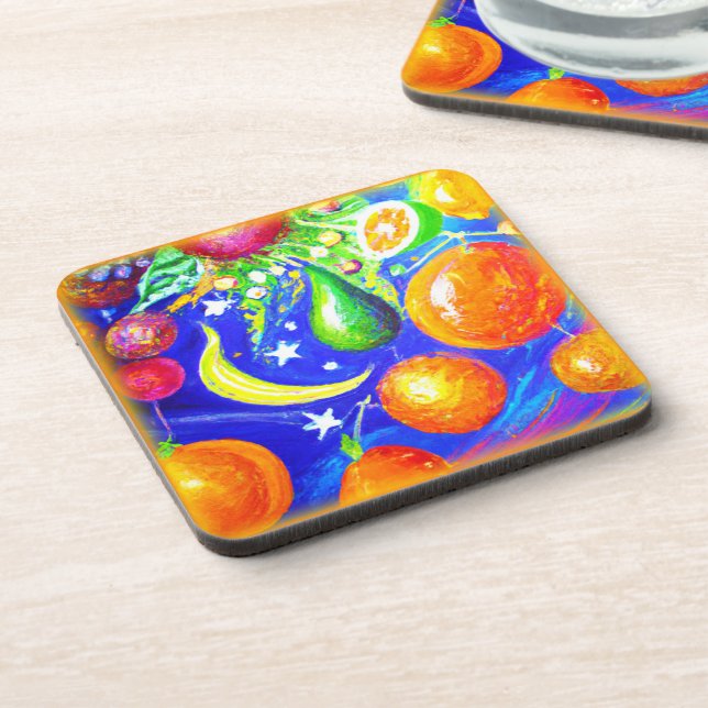 Posavasos Cesta De Fruta Estelar. ¡Hazte con una en Zazzle (Lado Izquierdo)