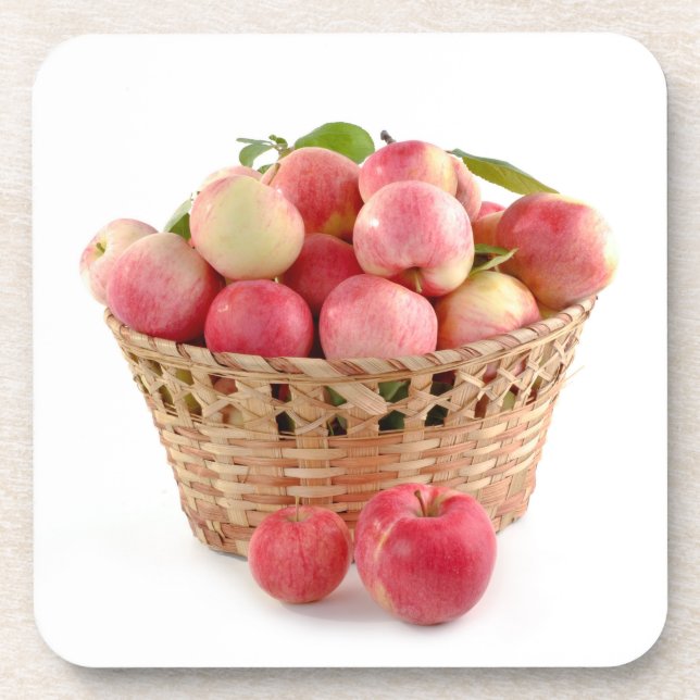 Posavasos Cesta de manzanas, cosecha, otoño, otoño (Frente)