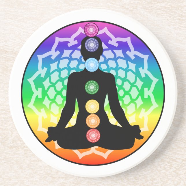 Posavasos Chakra Lotus Sandstone Coaster - Yoga Art (Frente)