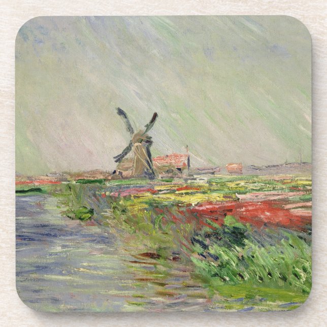 Posavasos Champ de Tulipes en Hollande - Claude Monet - 1886 (Frente)