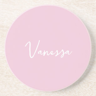 Posavasos Champán rubor rosa escritura moderna personalizada