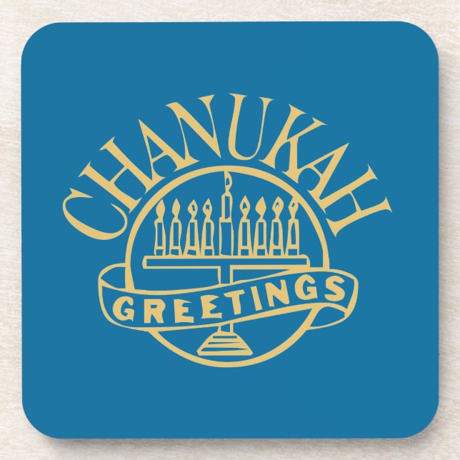 Posavasos Chanukah Greetings Menorah (Frente)