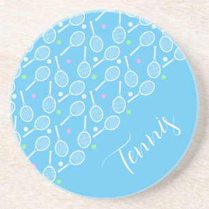 Posavasos Chaquetas de tenis y bolas azul claro