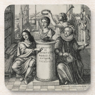 Posavasos Charles II (1630-85) como patrón del Societ real