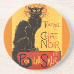 Posavasos Chat Noir Steinlen Belle Epoque Vintage Art<br><div class="desc">Dibujo publicitario del ilustrador francés Théophile Alexandre Steinlen</div>