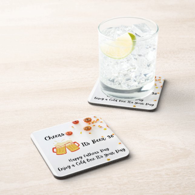 Posavasos Cheers Its Beer 30 Happy Fathers Day on a  (Lado Derecho)