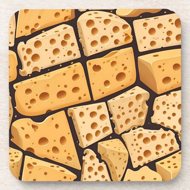 Posavasos Cheese Pieces With Natural Holes Cute Pattern  (Frente)