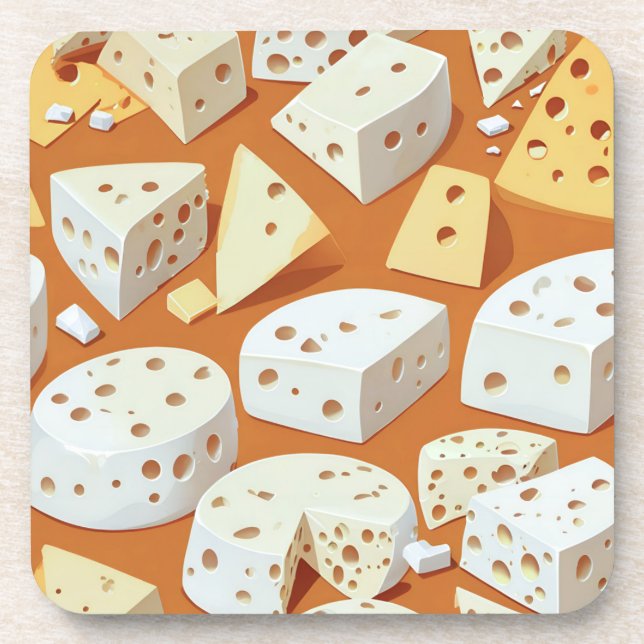 Posavasos Cheese Pieces With Natural Holes Cute Pattern  (Frente)