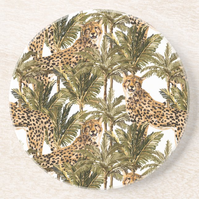 Posavasos Cheetah Coaster de arenisca (Frente)