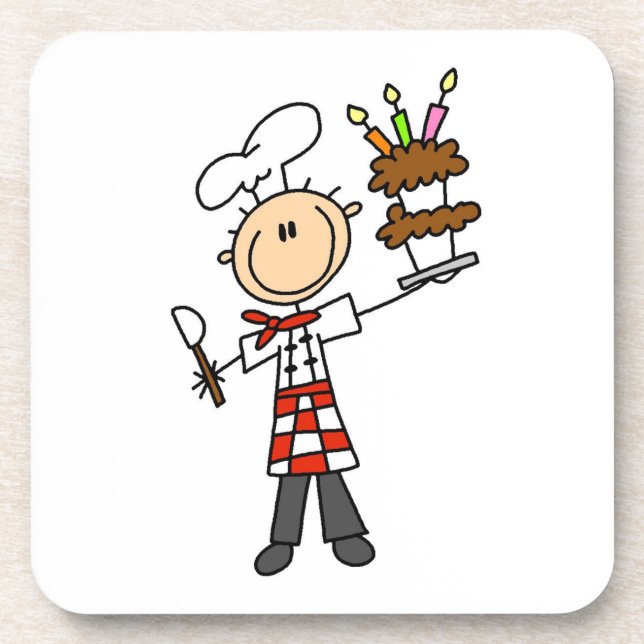 Posavasos Chef Con Tarta De Cumpleaños (Frente)