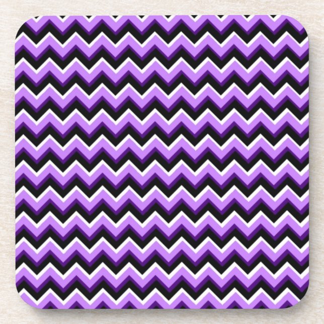 Posavasos Chevron 3D en morado y negro (Frente)