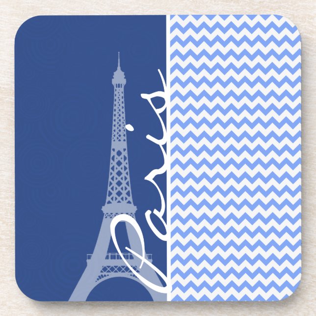 Posavasos Chevron Azul; París (Frente)