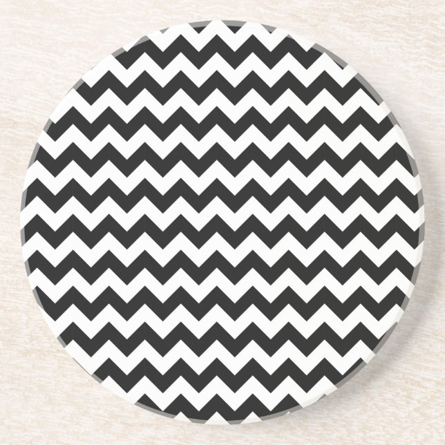 Posavasos Chevron blanco y negro (Frente)