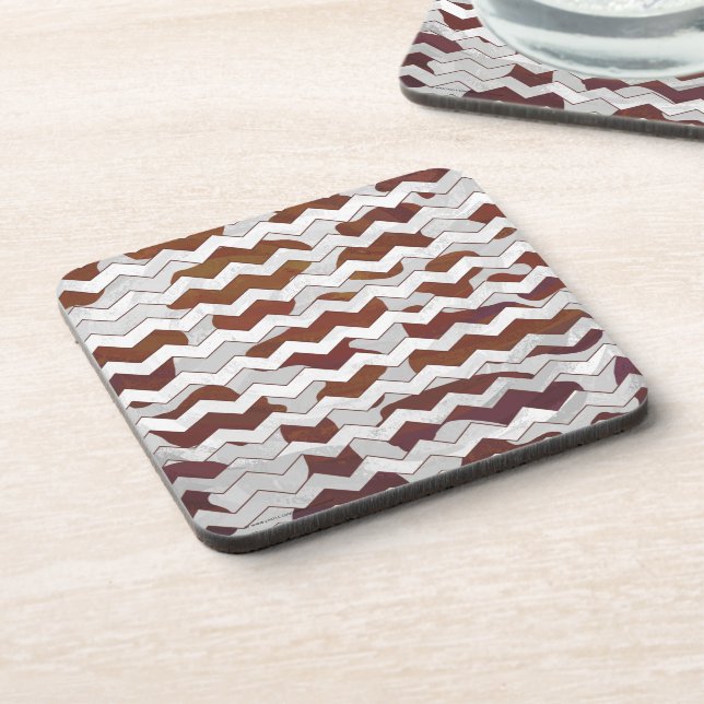 Posavasos Chevron Cow Brown and White Print (Lado Izquierdo)