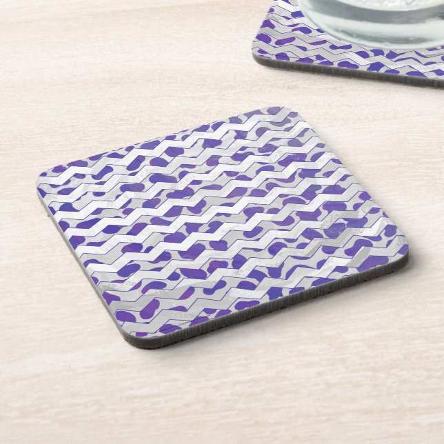 Posavasos Chevron Dálmata Morado y Blanco (Lado Izquierdo)