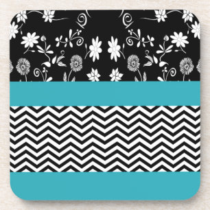 Posavasos chevron floral