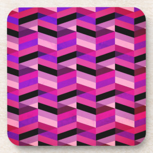Posavasos Chevron/Herringbone abstracto Púrpuras y Violeta