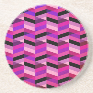 Posavasos Chevron/Herringbone abstracto Púrpuras y Violeta