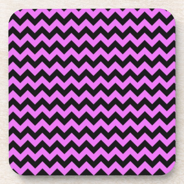 Posavasos Chevron rosa y negro (Frente)
