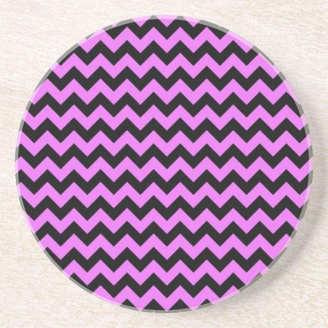 Posavasos Chevron rosa y negro (Frente)