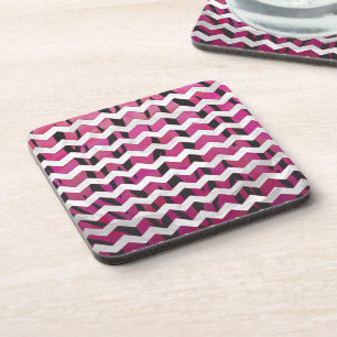 Posavasos Chevron Tiger Hot Pink and Black Print