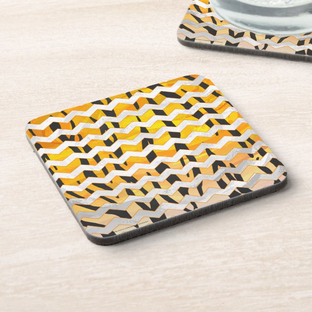 Posavasos Chevron Tiger Impresión negra y Naranja (Lado Izquierdo)