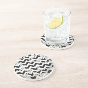 Posavasos Chevron Vaca Negra y Blanca