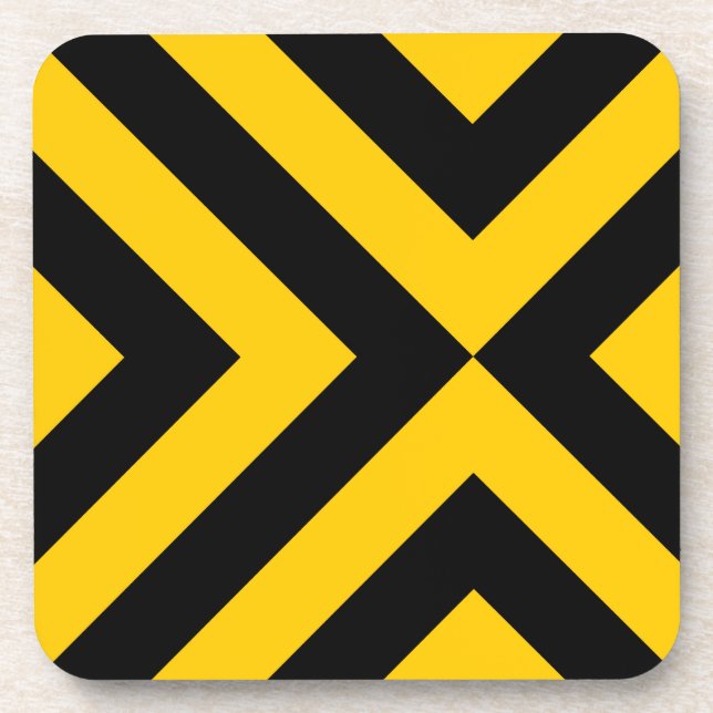 Posavasos Chevrons amarillos y negros (Frente)
