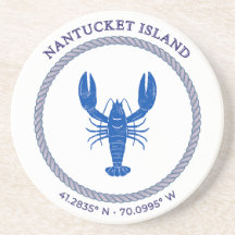Chic Costero Coaster de Arenisca Azul de Langosta 