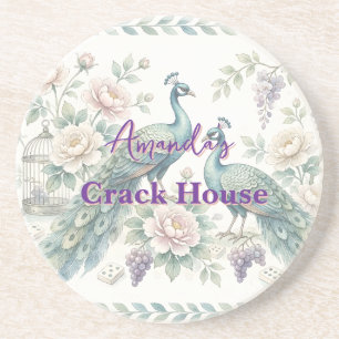 Posavasos Chic personalizado Chinoiserie Pavo Real Mahjong