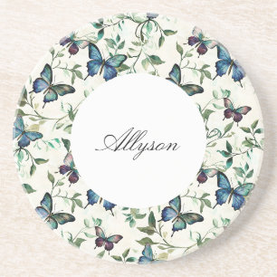 Posavasos Chic Romántico Azul Mariposas Despedida de Soltera