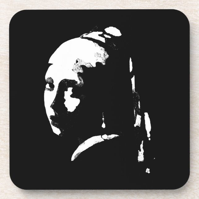 Posavasos Chica abstracto con Pearl Earring (Frente)