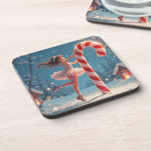 Posavasos Chica Anime Bailarina & Caña de Caramelo Navidad