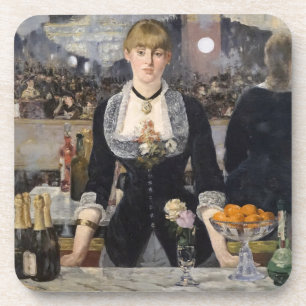 Posavasos Chica camarera victoriana en Folies Bergere, Franc